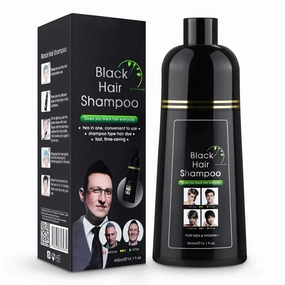 Black Hair Dye Shampoo, 3 In 1 Hair Color Shampoo for Women, Easy to Use Semi Permanent Hair Color for Gray Hair Coverage, Herbal Ingredients Black Shampoo Para Canas Mujer, Champu Para Pintar el Pelo