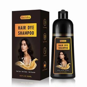 Black Hair Dye Shampoo for Gray Coverage, Instant Hair Color Shampoo, Long Lasting Black Hair Shampoo, Champu Para Canas, Gentle & Fast, Easy to Use, 16.90 Fl Oz