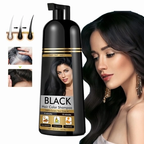 Black Hair Dye Shampoo for Men & Women Hair Dye Color Shampoo, Gray Hair Coverage Suitable for All Hair Types Gentle, Nourishing Formula herbal Ingredients (500ML)