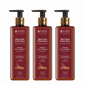 Black Sheed & Red Onion Shampoo | Infused with Nourishing for Hydrated & Shining and strong Hair (200ML PACK 3)