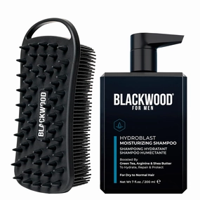 Blackwood For Men Double Duty Beard & Body Scrubber with Hydroblast Moisturizing Shampoo (7 Oz)