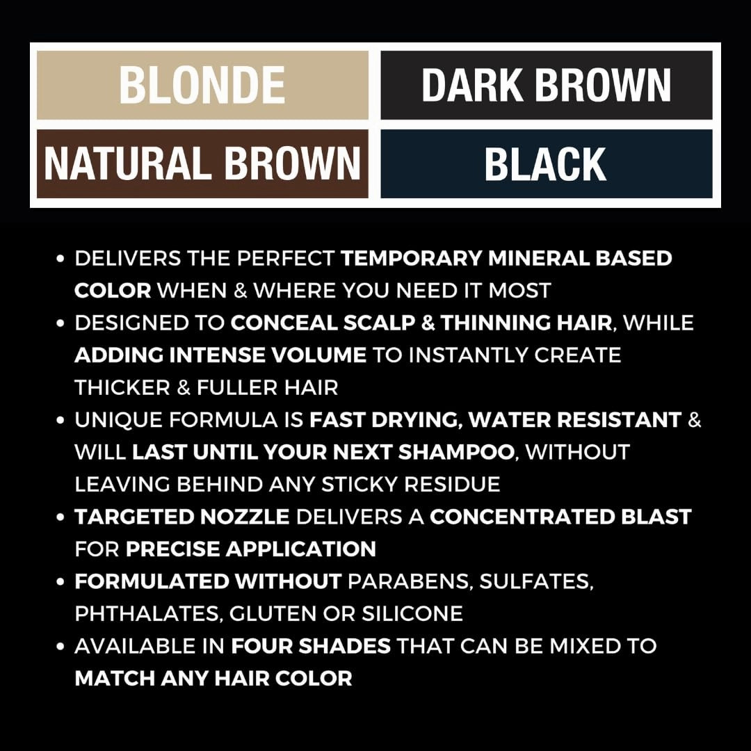 Blonde Root Blender, Concealer & Touch Up Spray, Hides Thinning Hair & Create Volume With Temporary Mineral Based Pigment Fast Drying, Non Sticky & Water Resistant 2.5 Oz