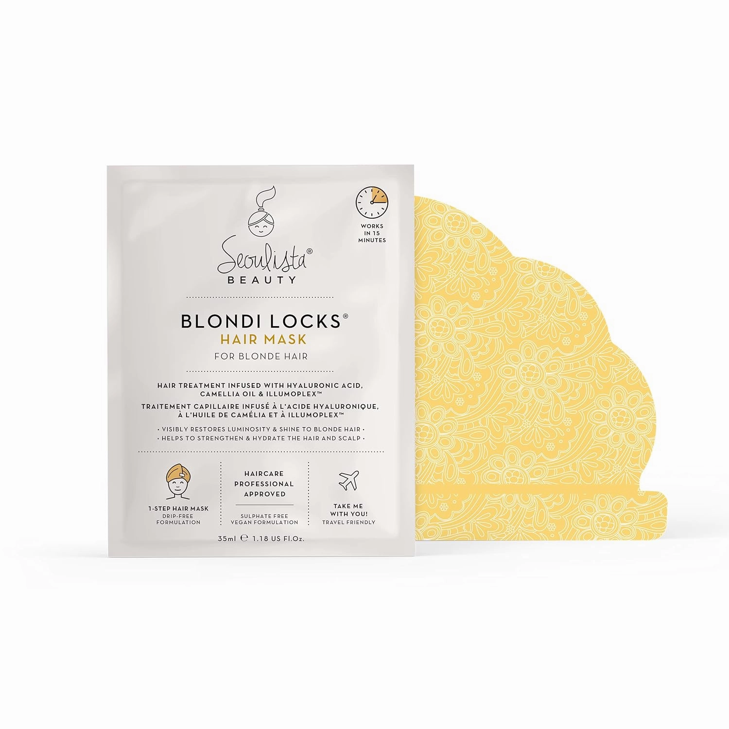 Blondi Locks Hair Mask - HELP RESTORE LUMINOSITY AND SHINE TO BLONDE HAIR | Designed to deeply hydrate, strengthen and deliver a shimmering sheen to blonde hair, Beige