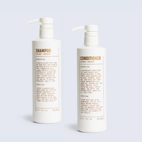 Blu Atlas Men's Shampoo and Conditioner Bundle - Coconut Apricot - Gentle Cleansing, Hydrating Shampoo for Volume, All Hair Types - 16 oz Bottle