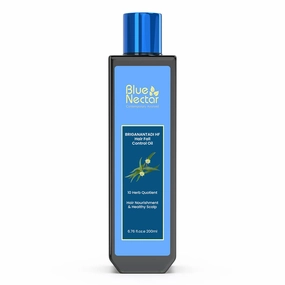 Blue Nectar Briganantadi Hair Fall control & Healthy Scalp Oil | Non Sticky Perfect Hair Fall Oil for Women & Men Hair growth (9 Herbs, 6.7Fl Oz)