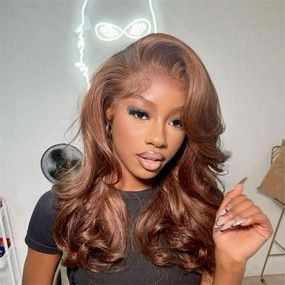 Bob Wig Human Hair 13x4 Body Wave Lace Front Wigs Human Hair 14 Inch 180% Density Brown Human Hair Wigs for Black Women with Baby Hair