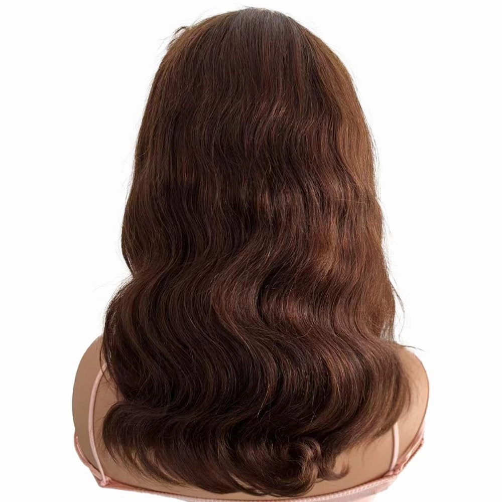 Bob Wig Human Hair 13x4 Body Wave Lace Front Wigs Human Hair 14 Inch 180% Density Brown Human Hair Wigs for Black Women with Baby Hair