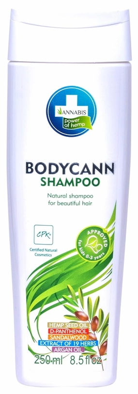 BODYCANN All-Natural Vegan Shampoo with Organic Hemp - Gentle Hair Cleanser - Recommended Care for Sensitive, Dry, Eczematous, and Psoriasis Skin