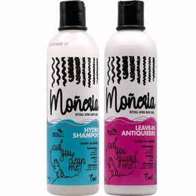 Boe Coesmtics Moneria Ritual Afro Hair Care, Hydra Shampoo and Leave-in Anti-Quiebre Bundle