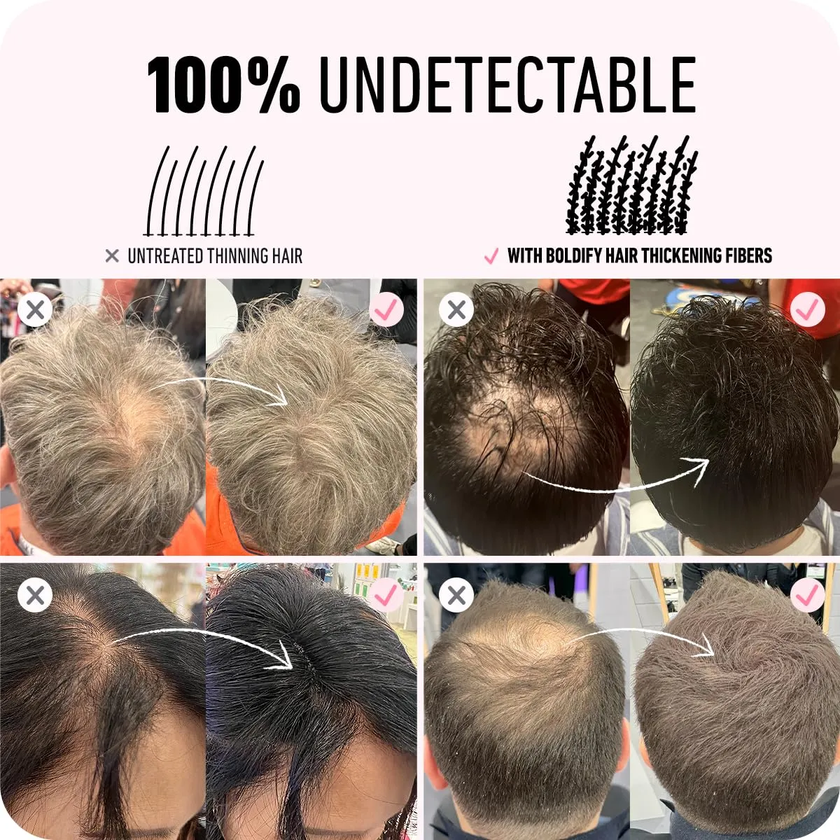 BOLDIFY Hair Fibers (12g) - Fill In Thinning and Fine Hair for an Instantly Fuller, Thicker Look - 14 Shades for Women & Men - Black