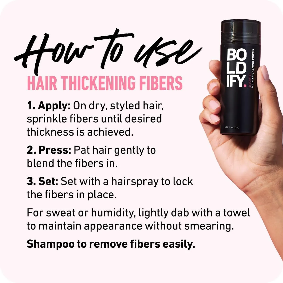 BOLDIFY Hair Fibers (56g) - Fill In Thinning and Fine Hair for an Instantly Fuller, Thicker Look - 14 Shades for Women & Men - Dark Brown