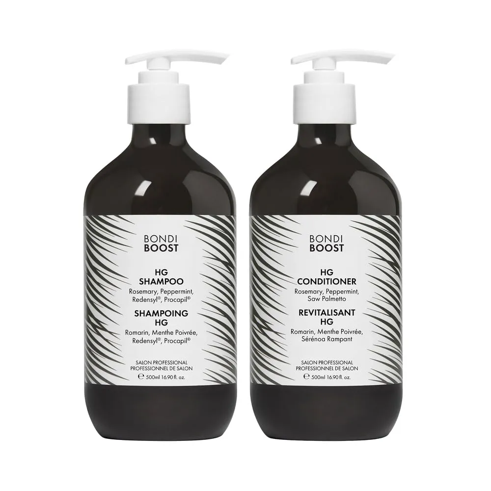 BondiBoost HG Anti-Thinning Shampoo Conditioner Set [16.90 fl oz each], Clinically Tested to Promote Fuller   Thicker-Looking Hair for Women & Men, Procapil, Redensyl & Rosemary Formula, Sulfate-Free