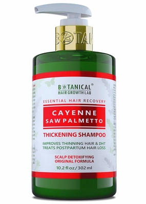 Botanical Hair Growth Shampoo Cayenne Saw Palmetto Hair Thickening Anti-Thinning Scalp Stimulating Natural Anti-Hair Loss Therapy For Women & Men 10.2 Fl Oz