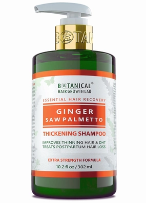 Botanical Hair Growth Shampoo Ginger Saw Palmetto Hair Thickening Anti-Thinning Scalp Stimulating Natural Anti-Hair Loss Therapy For Women & Men 10.2 Fl Oz