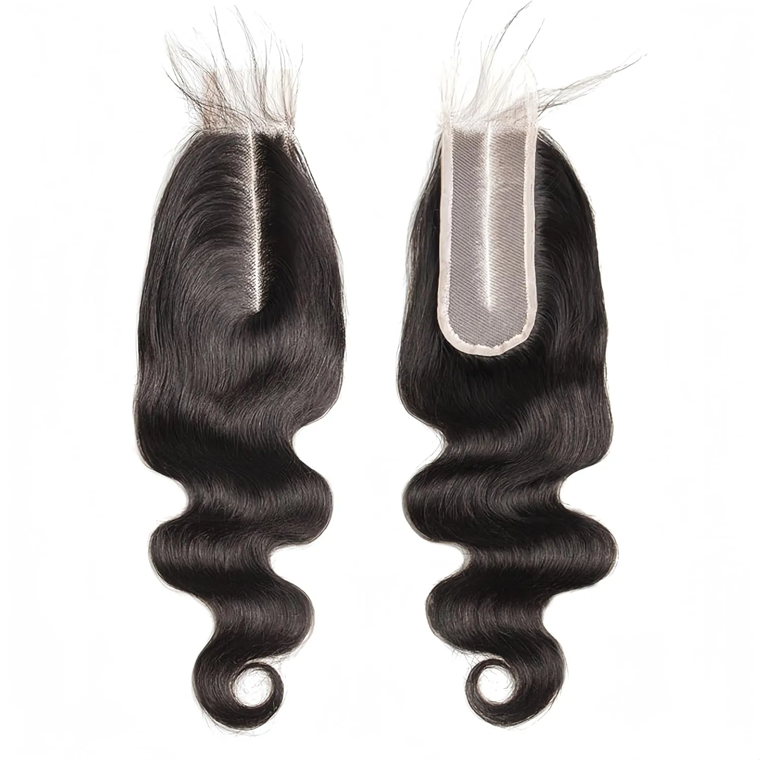 Brazilian 2x6 Lace Closure Body Wave Remy Human Hair Transparent Lace Closure With Baby Hair Deep Middle Part Kim K Lace Closure (8 inch)