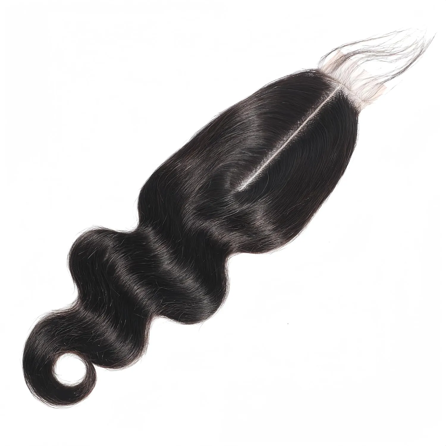 Brazilian 2x6 Lace Closure Body Wave Remy Human Hair Transparent Lace Closure With Baby Hair Deep Middle Part Kim K Lace Closure (8 inch)