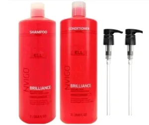 Brilliance Shampoo and Conditioner Set 33.8 oz Fine to Normal Hair Pumps Included