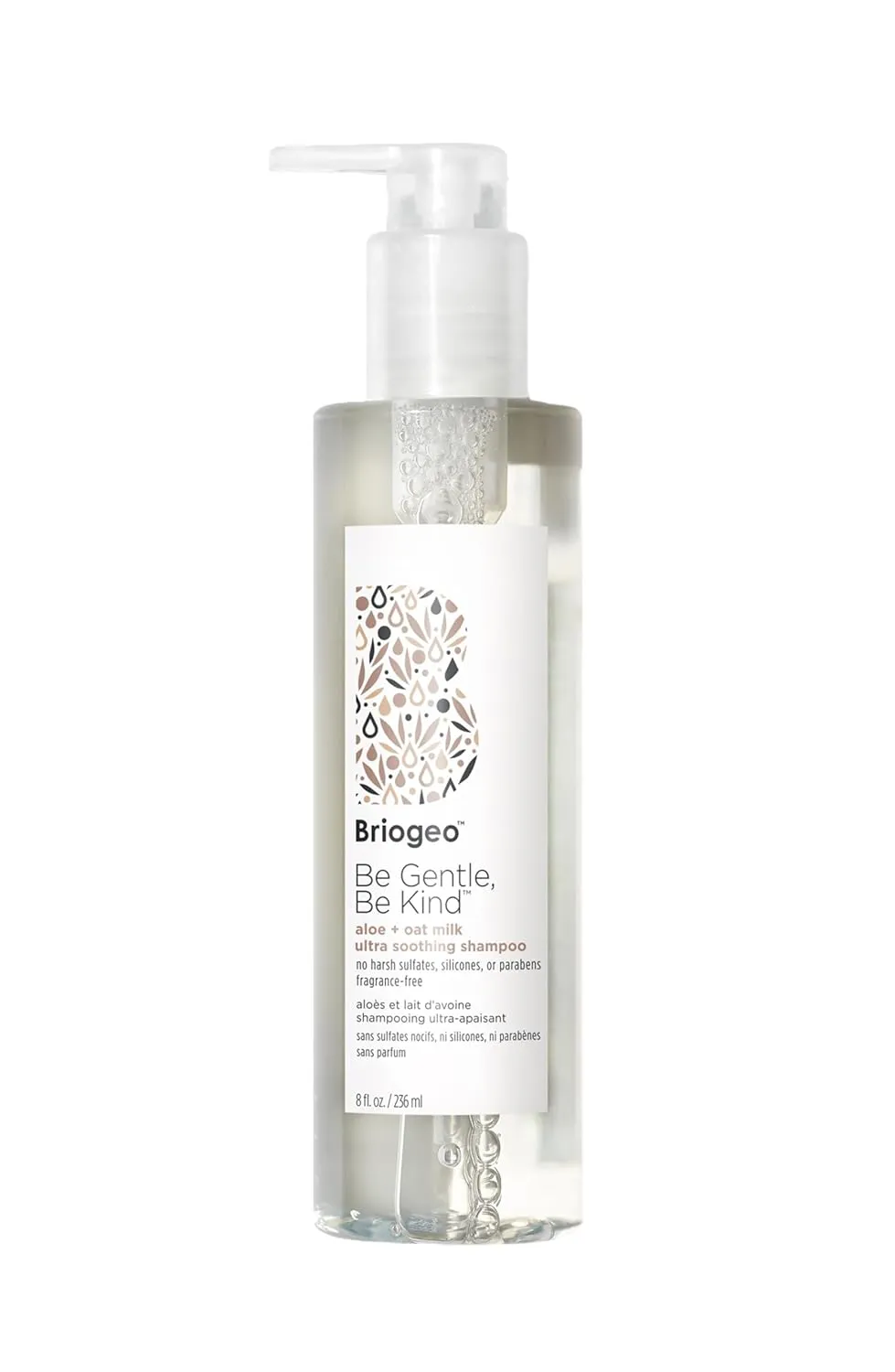 Briogeo Be Gentle, Be Kind Aloe   Oat Milk Ultra Soothing Shampoo, Hypoallergenic and Dermatologist-Approved Shampoo, Fragrance Free, Vegan, Cruelty-Free, 8 fl oz