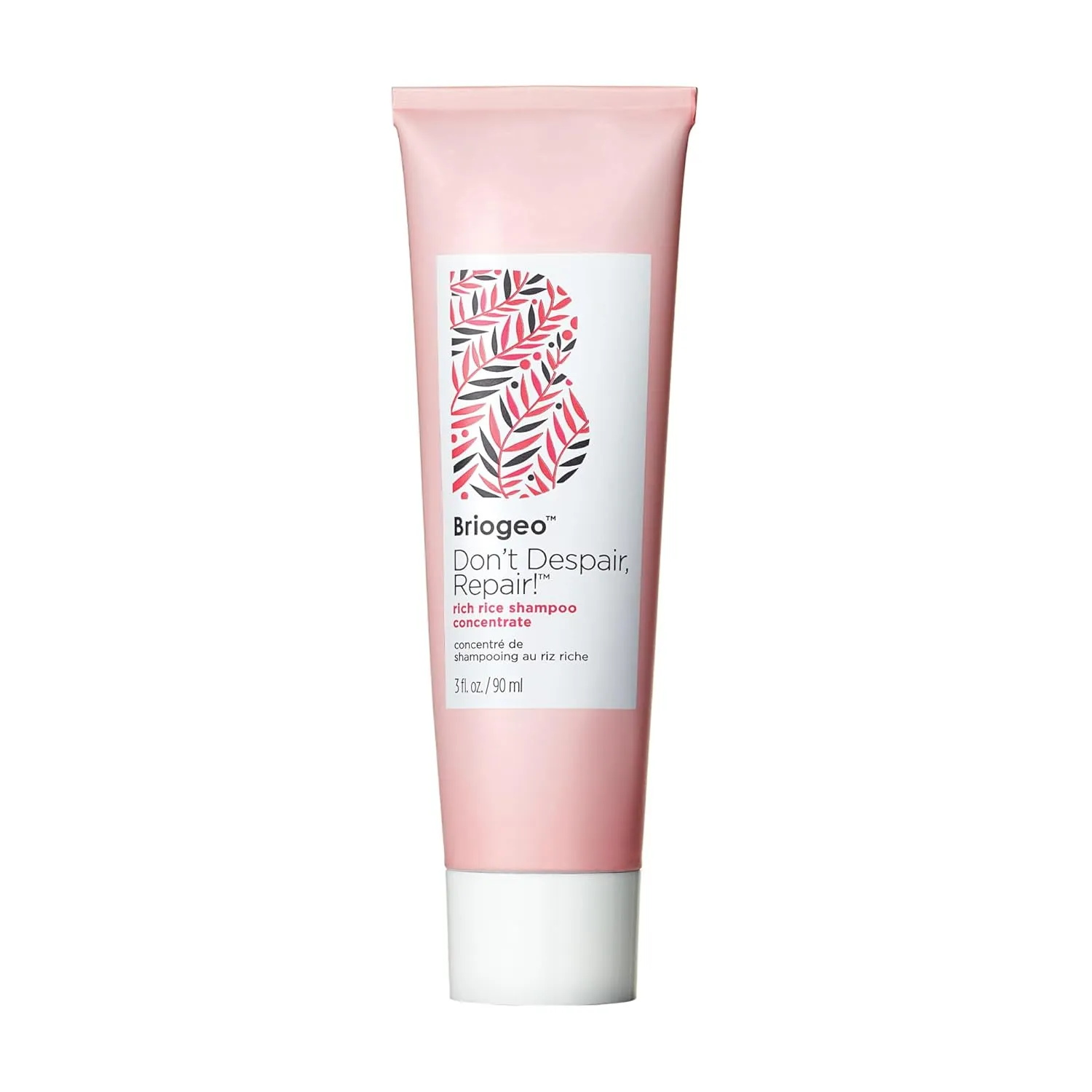 Briogeo Don't Despair, Repair! Rich Rice Shampoo Concentrate, Protein Shampoo for Severely Damaged Hair, Water-Activated Concentrate Shampoo, Vegan, Cruelty-Free, 3 fl oz