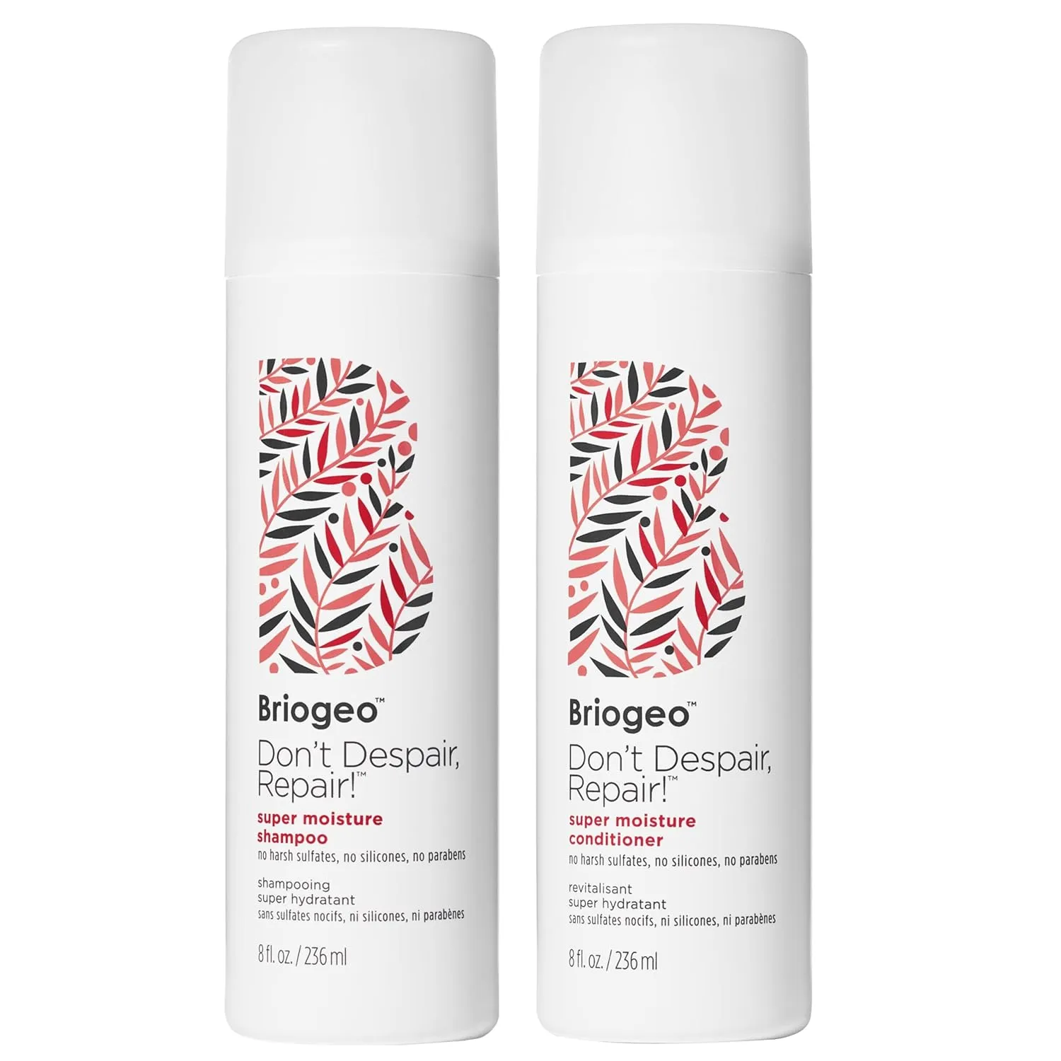 Briogeo Don't Despair, Repair! Super Moisture Shampoo   Conditioner Set, Featuring Argan Oil for Dry Damaged Hair, Hair Moisturizing Duo, Vegan, Cruelty-Free, 2 x 8 fl oz