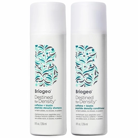 Briogeo Destined For Density Caffeine   Biotin Peptide Density Shampoo and Conditioner Set, Increases Hair Thickness and Volume for Fine or Thinning Hair, Vegan, Cruelty-Free, 2 x 8 fl oz