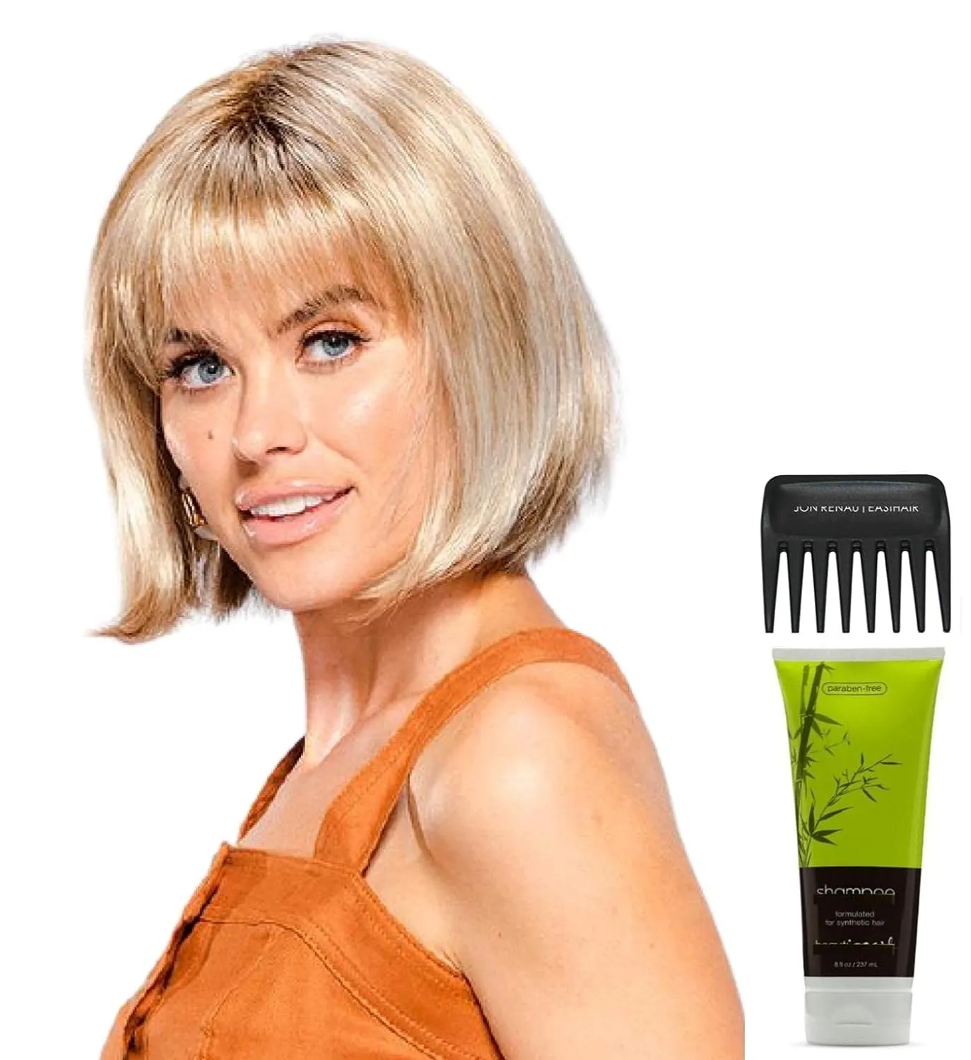 Bundle - 4 items: Blair Wig by Jon Renau, Christy's Wigs Q & A Booklet, BeautiMark Synthetic Shampoo & Wide Tooth Comb - Color: 12/30BT