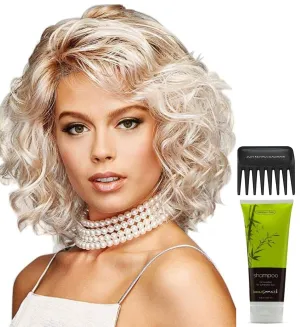 Bundle - 4 items: Curl Up Wig by Gabor, Christy's Wigs Q & A Booklet, BeautiMark Synthetic Shampoo & Wide Tooth Comb - Color: GL23-101