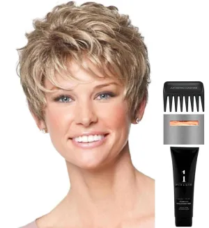 Bundle - 5 items: Acclaim Petite Wig by Gabor, Christy's Wigs Q & A Booklet, Wig Shampoo, Wig Cap & Wide Tooth Comb - Color: G6 