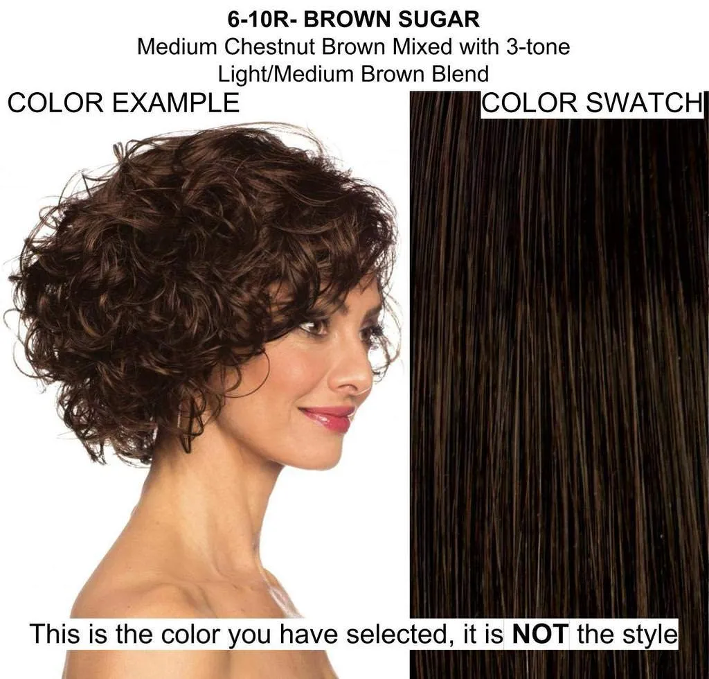Bundle - 5 items: Ensley Wig by Rene Paris, Christy's Wigs Q & A Booklet, 2oz Travel Size Wig Shampoo, Wig Cap & Wide Tooth Comb - Color: Brown Sugar