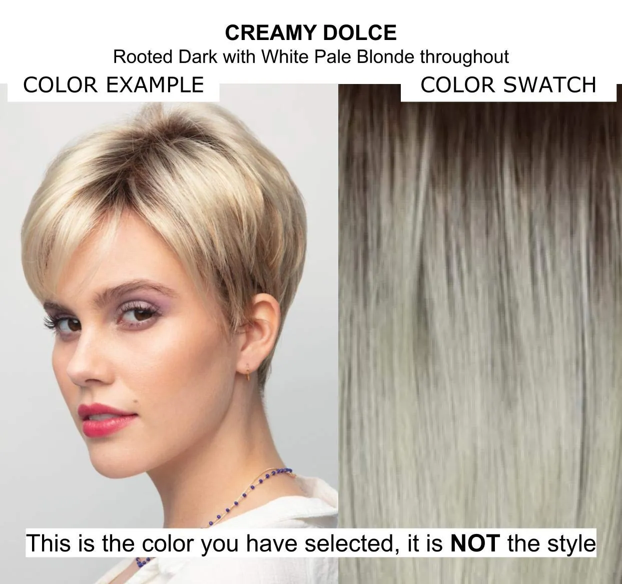 Bundle - 5 items: Ensley Wig by Rene Paris, Christy's Wigs Q & A Booklet, 2oz Travel Size Wig Shampoo, Wig Cap & Wide Tooth Comb - Color: Creamy Dolce