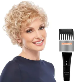 Bundle - 5 items: Lily Wig by Jon Renau, Christy's Wigs Q & A Booklet, 2oz Travel Size Wig Shampoo, Wig Cap & Wide Tooth Comb - Color: 56F51