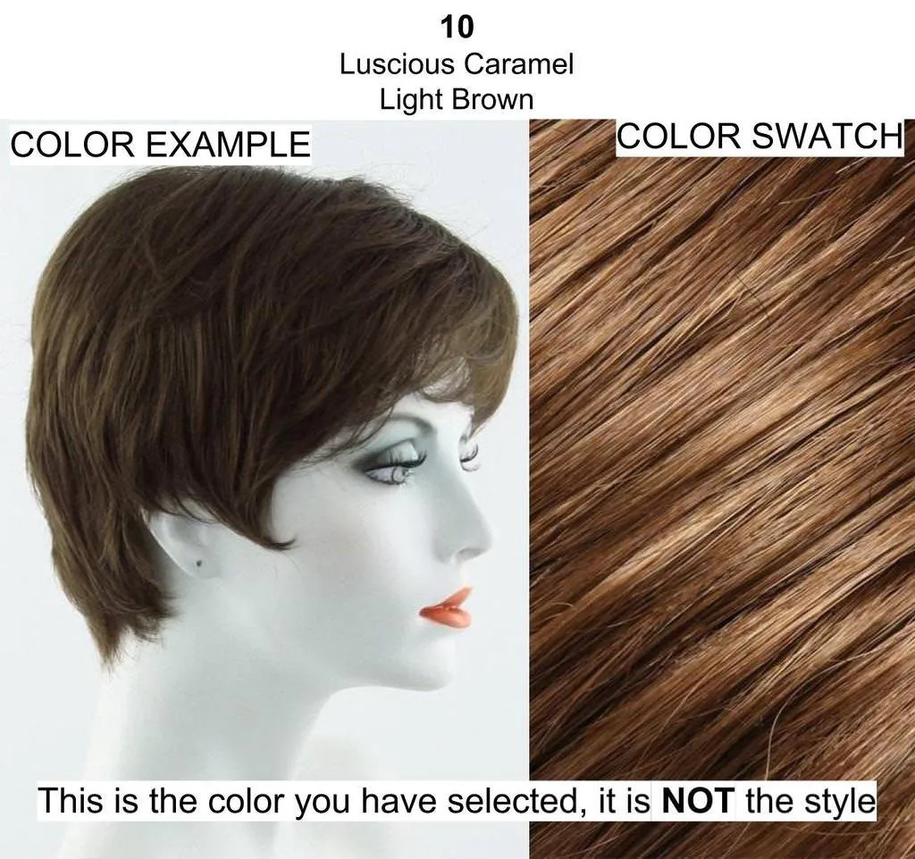 Bundle - 5 items: Peaches Wig by Jon Renau, Christy's Wigs Q & A Booklet, 2oz Travel Size Wig Shampoo, Wig Cap & Wide Tooth Comb - Color: 10