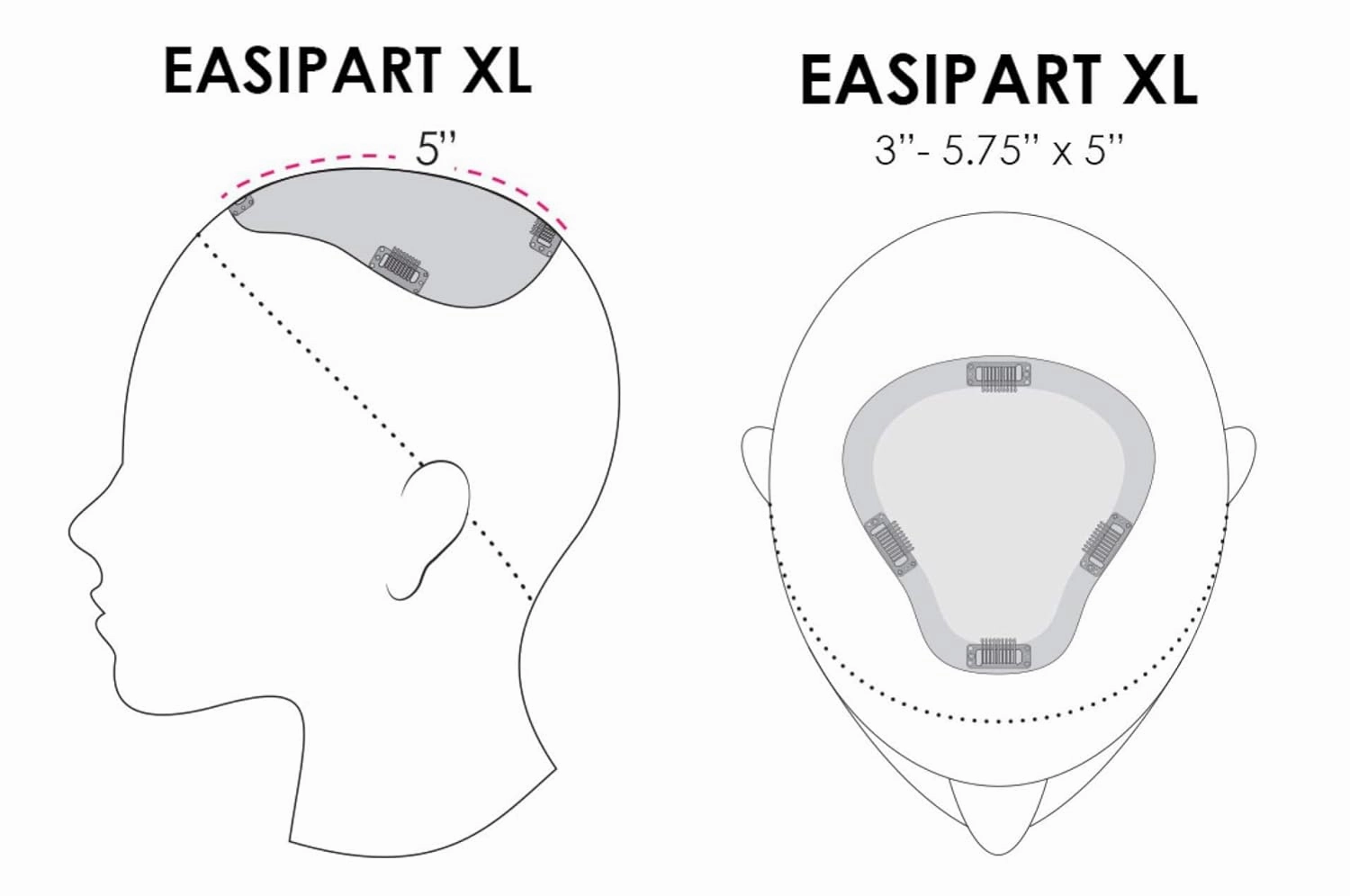 Bundle - 4 Items: easiPart HD XL 8" HAIRPIECE by Jon Renau, Christy's Wigs Q & A Booklet, BeautiMark Synthetic Shampoo & Wide Tooth Comb - Color: FS2V/31V