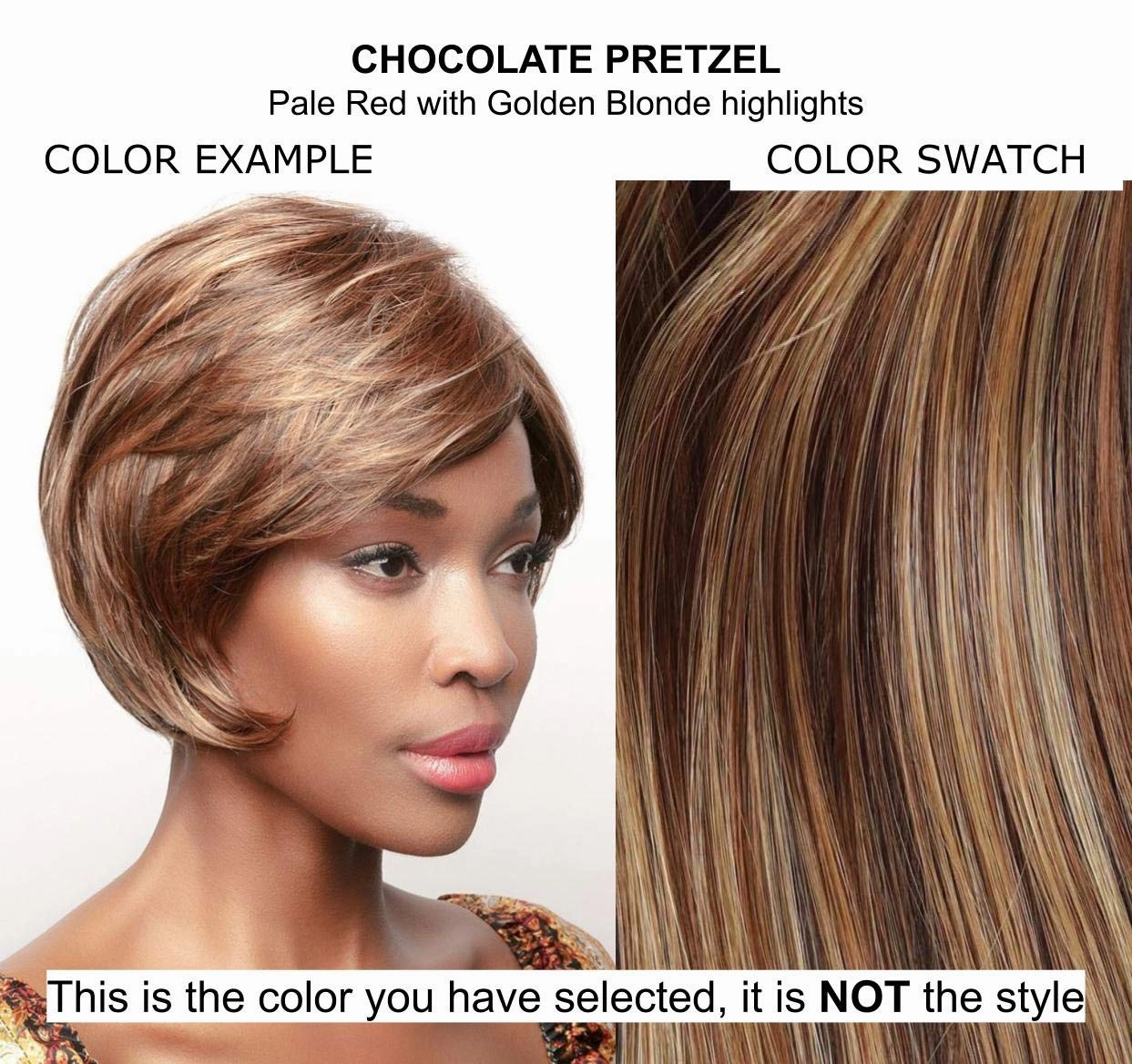 Bundle - 5 items: Ensley Wig by Rene Paris, Christy's Wigs Q & A Booklet, 2oz Travel Size Wig Shampoo, HD Smooth and Wide Tooth Comb - Color: Chocolate Pretzel