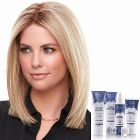 Bundle - 7 Items: 12" Top Smart Exclusive Colors Remy Human Hair by Jon Renau, Christy's Wigs Q & A Booklet, BeautiMark Hydra Shampoo Conditioner Mask Protect Leave-In Spray Shine Serum - 14/26S10