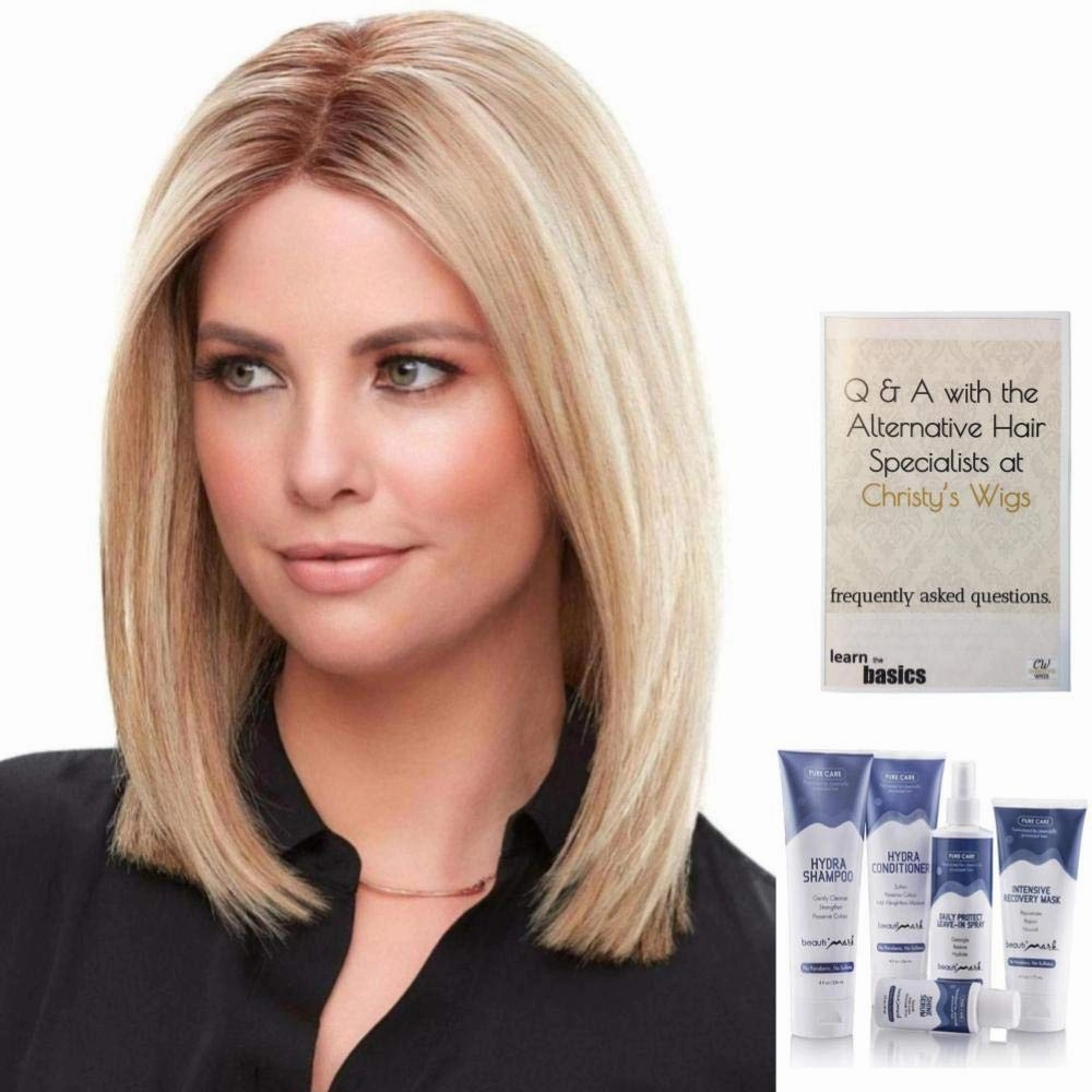 Bundle - 7 Items: 12" Top Smart Exclusive Colors Remy Human Hair by Jon Renau, Christy's Wigs Q & A Booklet, BeautiMark Hydra Shampoo Conditioner Mask Protect Leave-In Spray Shine Serum - 14/26S10