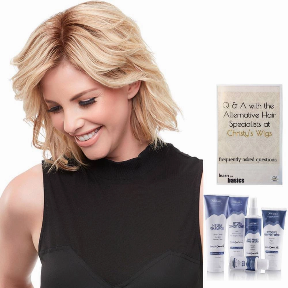 Bundle - 7 Items: 8" XL easiPart French Remy Human Hair Topper by Jon Renau, Christy's Wigs Q & A Booklet, BeautiMark Hydra Shampoo Conditioner Mask Protect Leave-In Spray Shine Serum - Color: 1B
