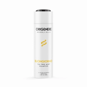 Buongiorno Tea Tree Mint Shampoo. Physician formulated all-natural botanicals. Made in Italy with Tea Tree Oil, Rosemary, Aloe Vera, Peppermint Oil, and Citrus.