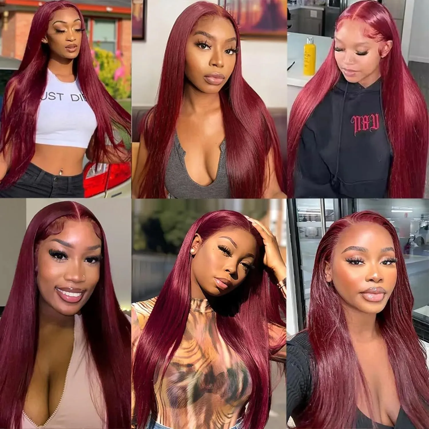Burgundy Wig Synthetic Lace Front Wig Glueless 13x4 HD Lace Front Wigs for Women Pre Plucked Long Straight Ready to Wear Wigs Beginner Friendly 99J 26 Inch