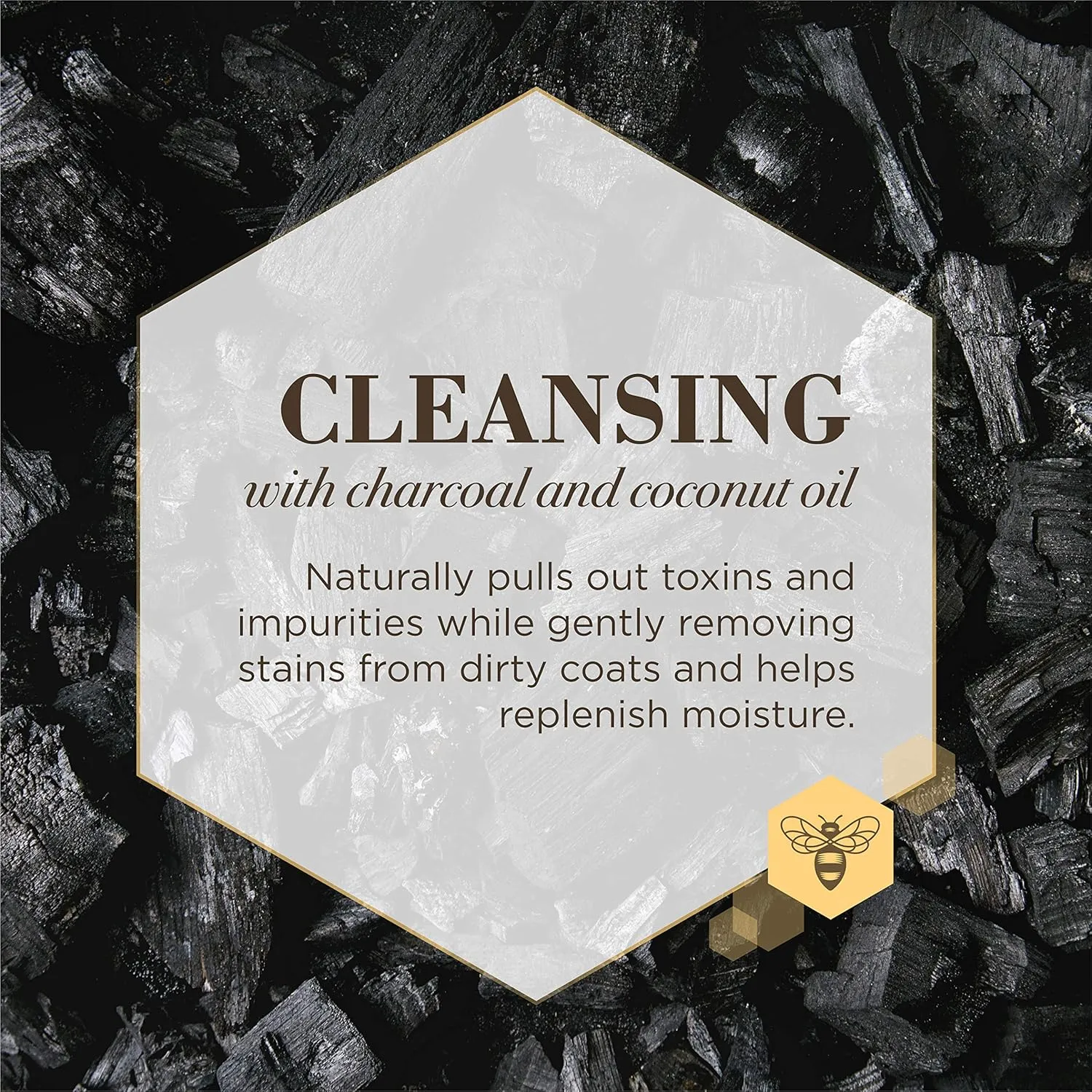 Burt's Bees for Pets Care Plus  Naturally Derived Deep Cleansing Charcoal & Coconut Oil Shampoo - Dog Shampoo to Naturally Derivedly Purify and Replenish Dog's Skin & Coat - Made in USA, 16 Oz
