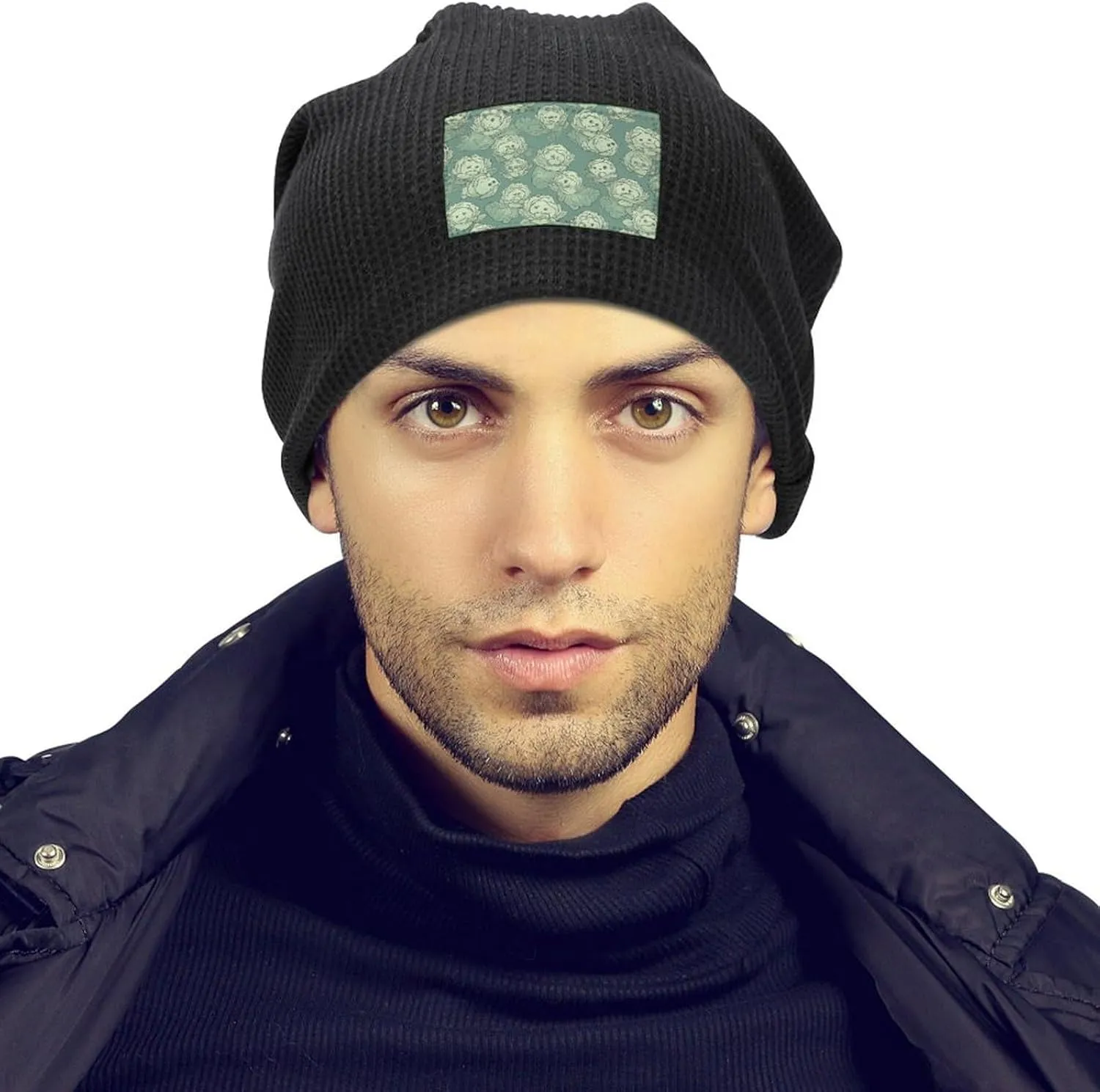 Cabbage Pattern Beanie Hat Thick Warm Caps Soft Plush Winter Hat for Men Women Slouchy Pullover Cap