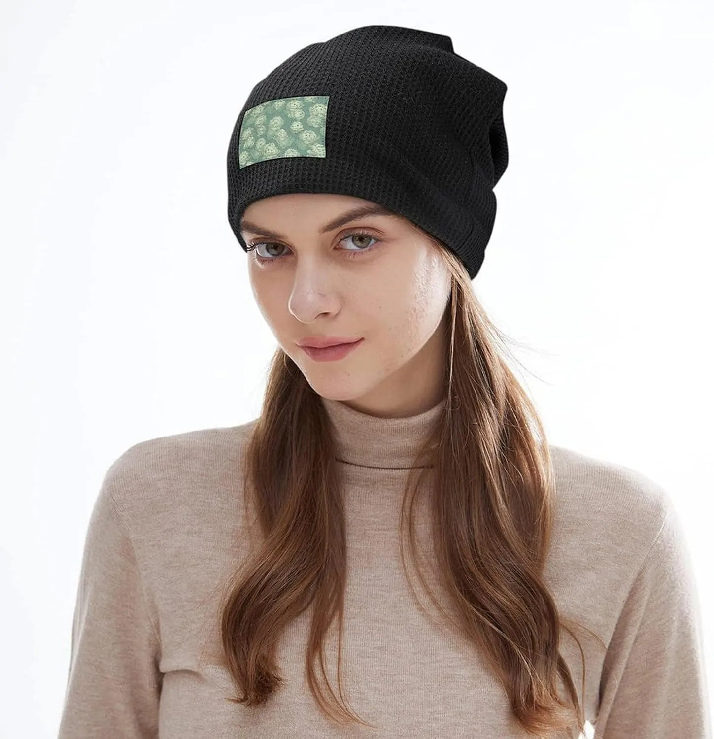 Cabbage Pattern Beanie Hat Thick Warm Caps Soft Plush Winter Hat for Men Women Slouchy Pullover Cap