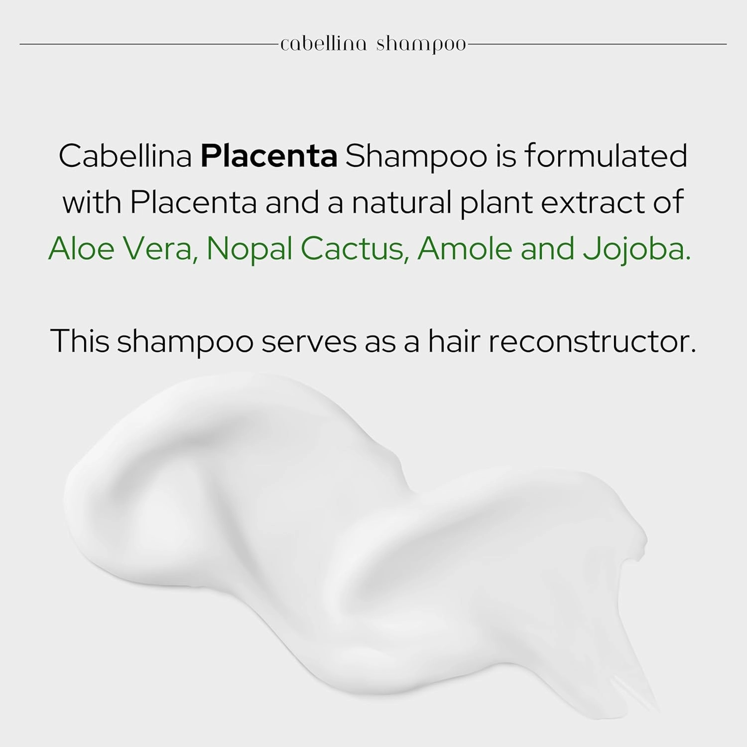 Cabellina Pura Placenta Reconstructor Shampoo with Proteins, Keratin Amino Acids & Natural Oils. Includes Root Brush - 32 fl oz - 1 Count