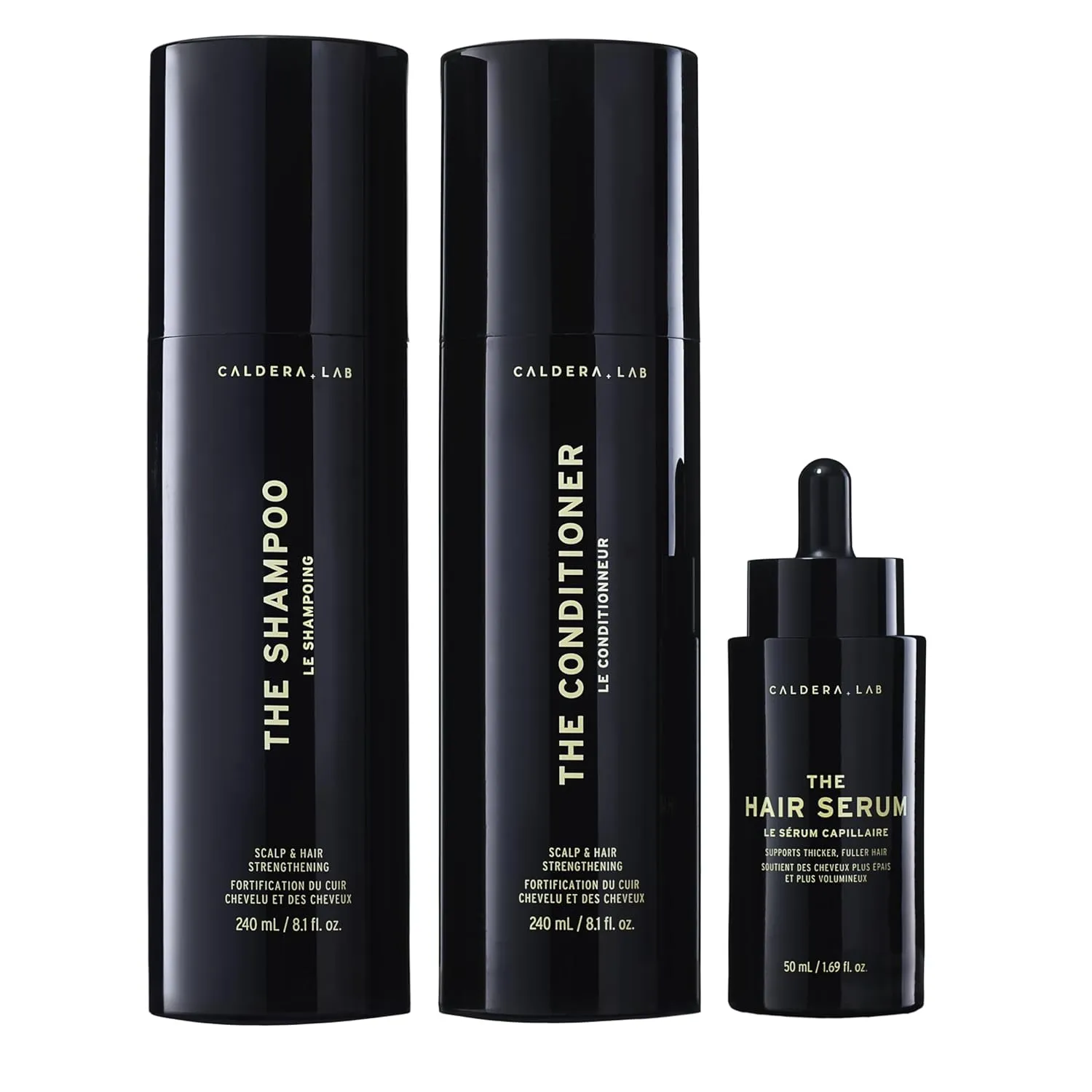 Caldera   Lab The Hair Care System | Men’s Bundle for Healthier, Fuller Hair, Scalp-Focused & Sulfate-Free – Shampoo, Conditioner & Serum Set, Dermatologically Tested