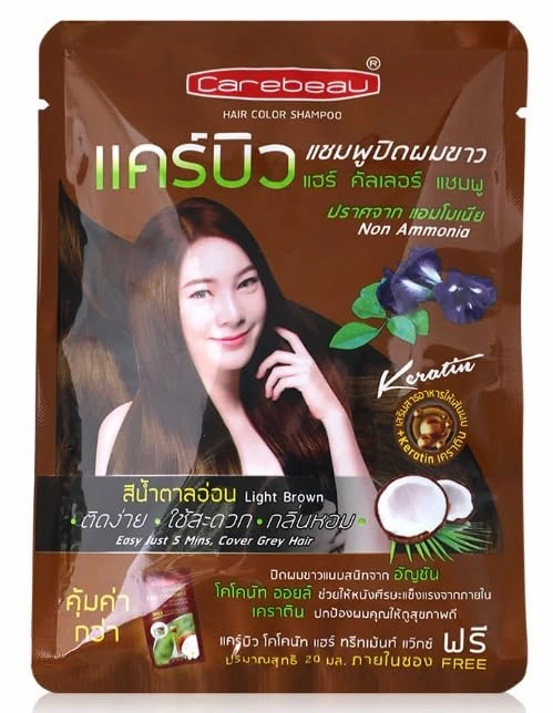 Carebeau Hair Color Shampoo, Light Brown (Pack of 1)