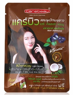 Carebeau Hair Color Shampoo, Light Brown (Pack of 1)