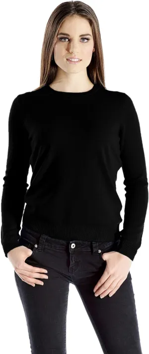 Cashmere Boutique 100% Pure Cashmere Crew Neck Sweater for Women – Long Sleeve, Classic Style, Soft and Warm Pullover Sweater