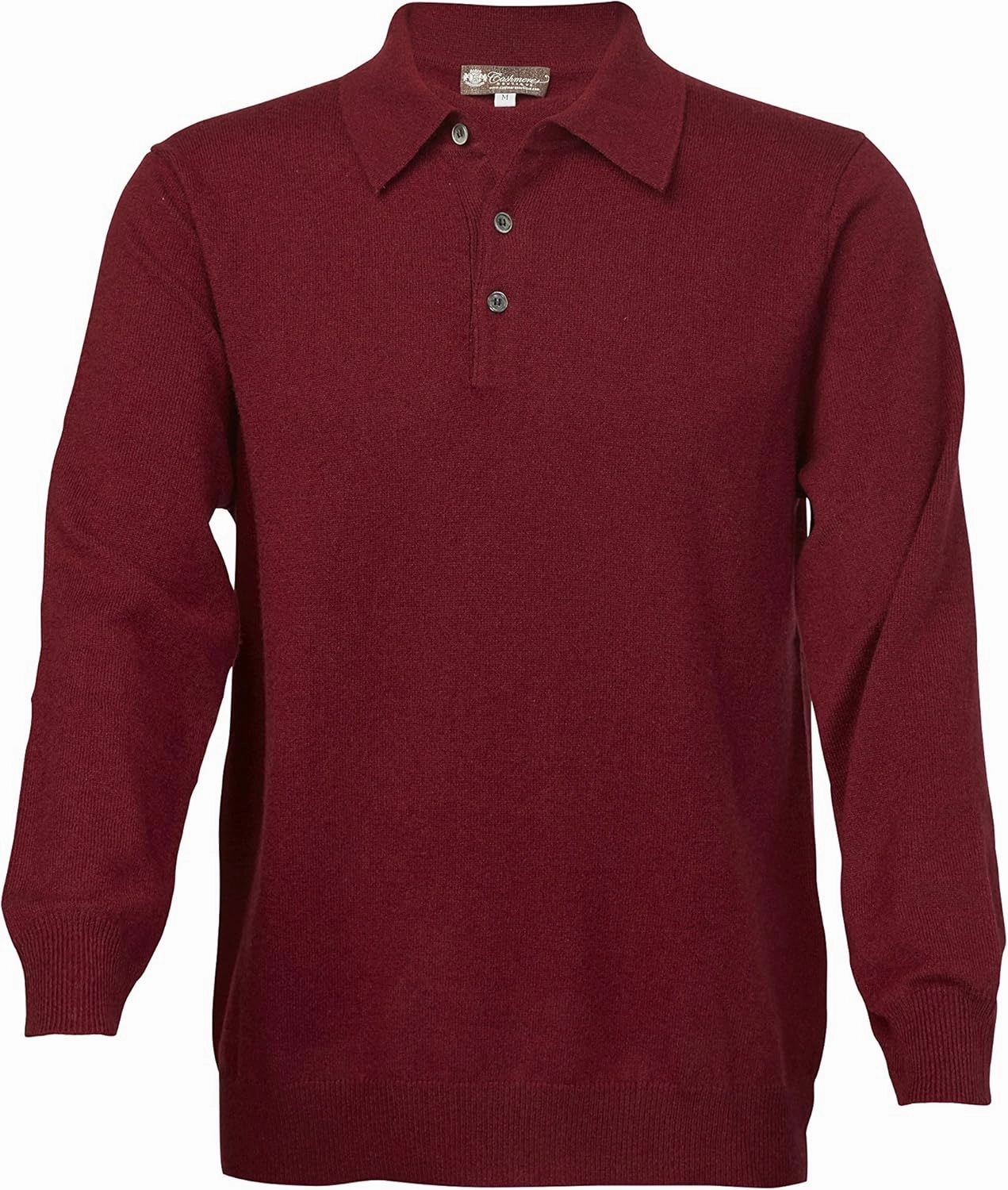 Cashmere Boutique 100% Pure Cashmere Polo Pullover Sweater for Men – Polo Neck, Long Sleeve, Lightweight, Soft & Warm Sweater