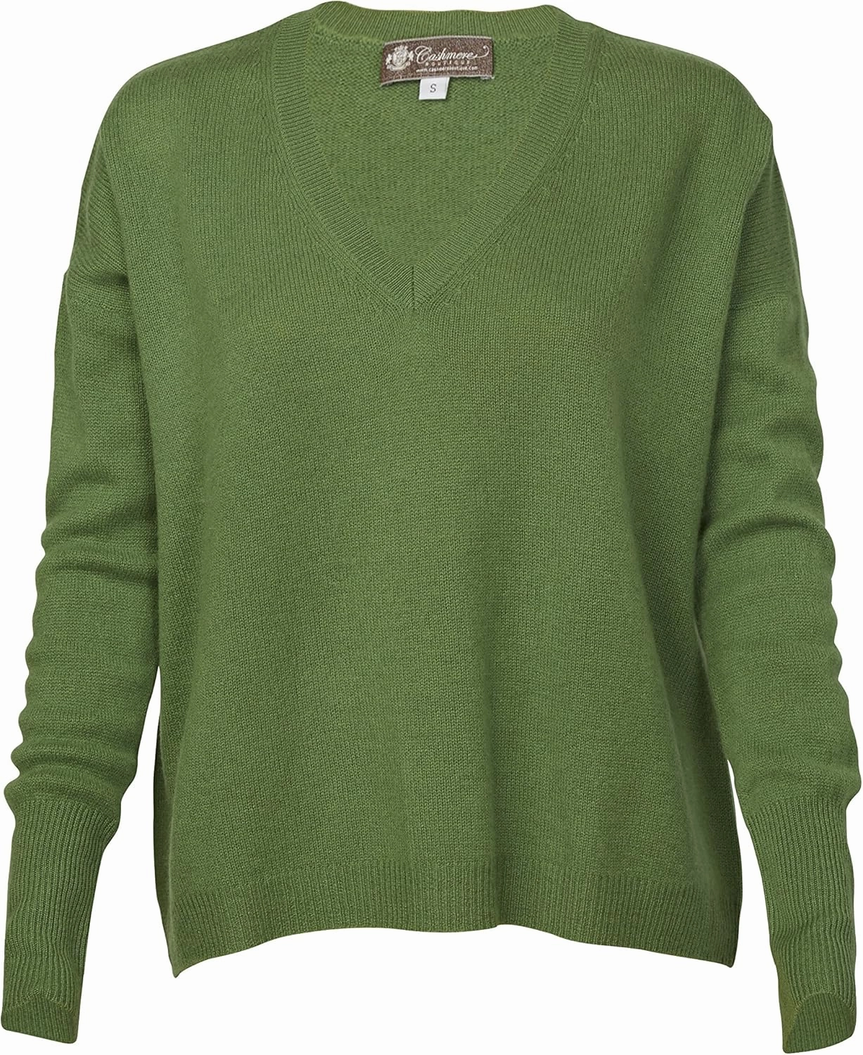 Cashmere Boutique 100% Pure Cashmere Pullover Boyfriend V Neck Sweaters for Women – Loose Fit, Long Sleeve and Classic Style