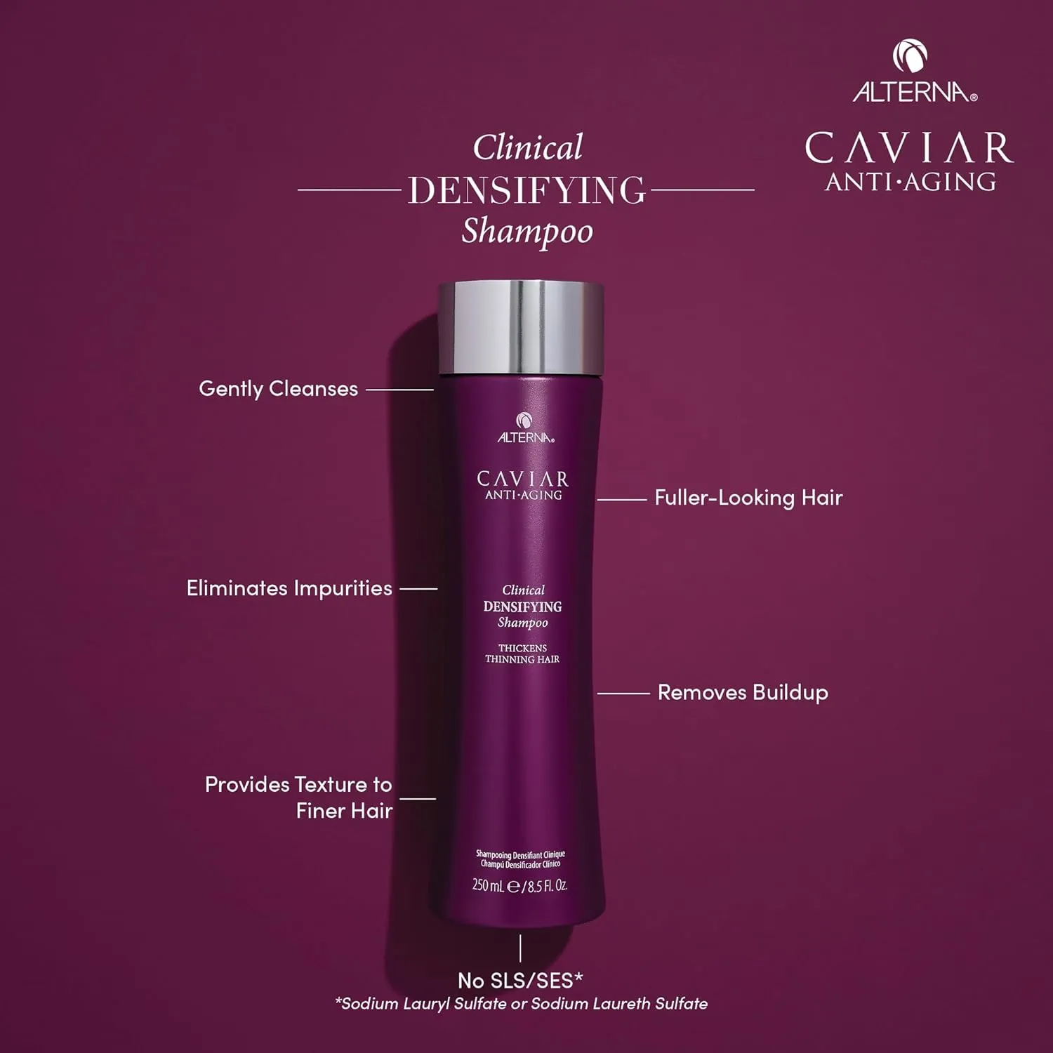 CAVIAR Anti-Aging Clinical Densifying Shampoo | For Fine, Thinning Hair | Thickens Hair, Protects Scalp | Sulfate Free